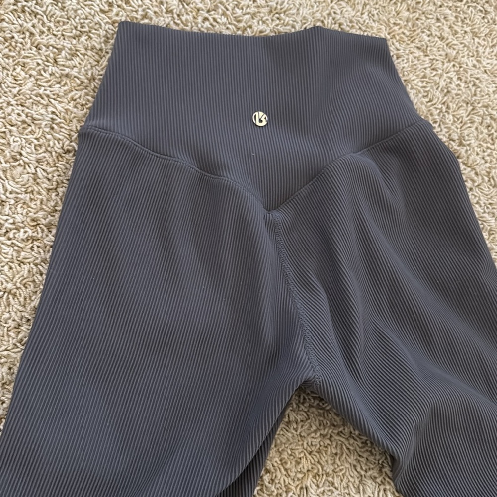 Buff Bunny Material Girl Ribbed Leggings (small;dark grey)
